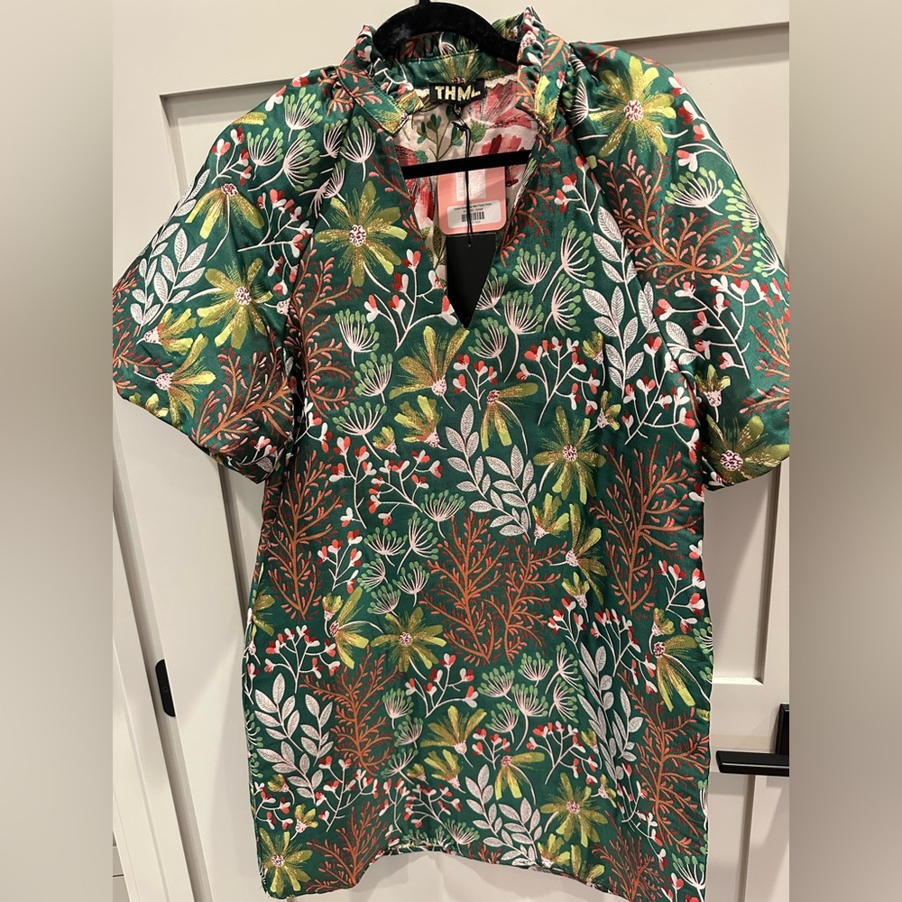 THML Green Floral Dress
